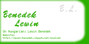 benedek lewin business card